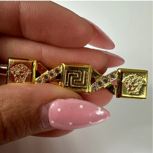 Rare Gianni Versace Medusa Rhinestone Hair Barrette Pin main image 6